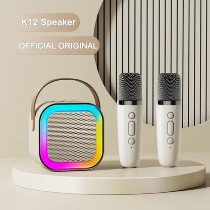 K12 KTV Karaoke Microphone Speaker Wireless Bluetooth Lecture Meeting Voice Box Mini Colorful Lights Audio Long Standby