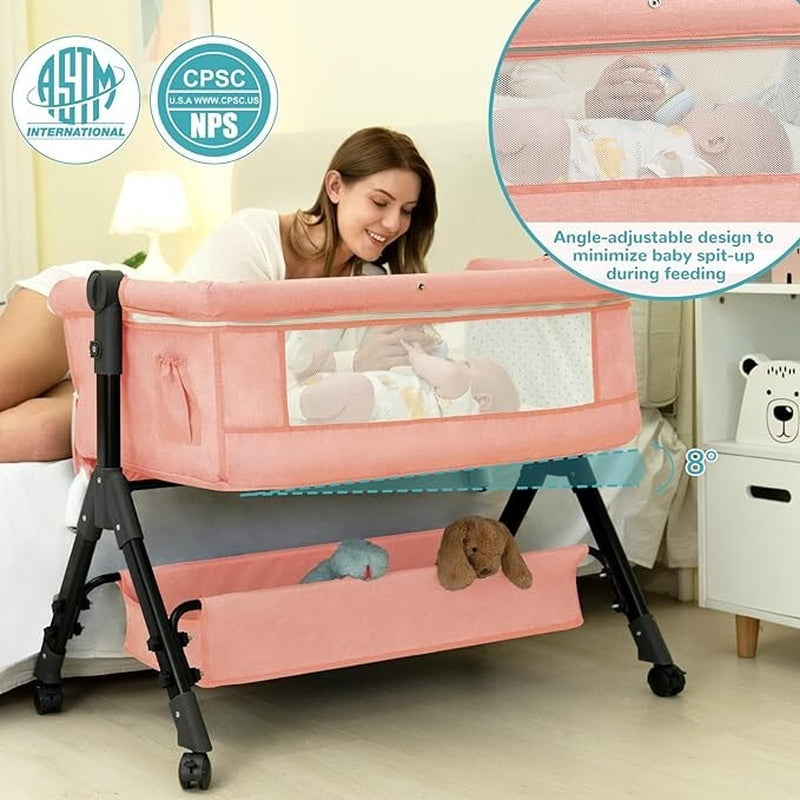 3 in 1 Baby Bassinet, Bedside Sleeper, & Playpen, Easy Folding Portable Crib