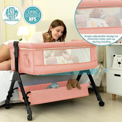3 in 1 Baby Bassinet, Bedside Sleeper, & Playpen, Easy Folding Portable Crib