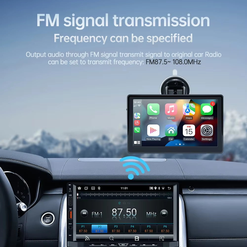 Universal 7-Inch Car Radio Video Player Wireless for Apple Carplay Android Car Touch Screen Suitable for BMW Volkswagen KIA