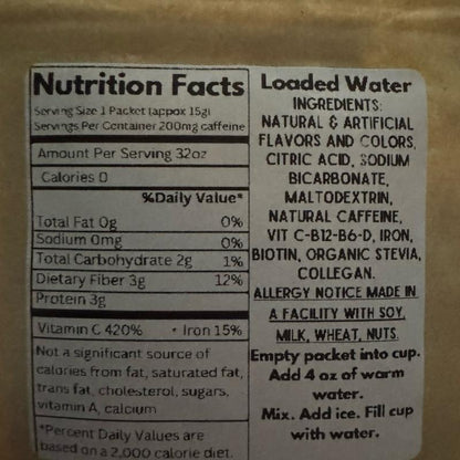 Loaded Waters - VIRAL Loaded Waters POWDERED BEVERAGE- 200Mg Natural Caffeine - Sugar Free & Gluten Free - Energy Boost Drink Mix - 32Oz Refreshing Beverage - Made in USA