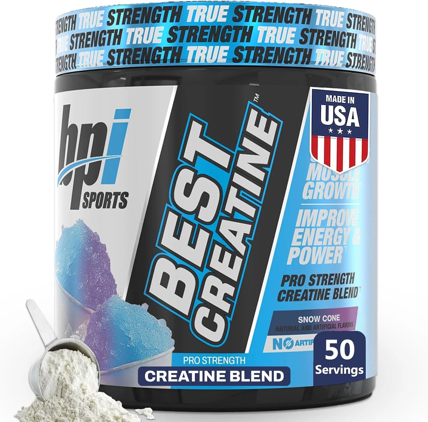 Best Creatine - Creatine Monohydrate, Himalayan Salt - Strength, Pump, Endurance, Muscle Growth, Muscle Definition - No Bloat - Snow Cone - 50 Servings - 10.58 Ounce