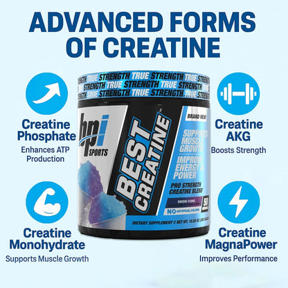 Best Creatine - Creatine Monohydrate, Himalayan Salt - Strength, Pump, Endurance, Muscle Growth, Muscle Definition - No Bloat - Snow Cone - 50 Servings - 10.58 Ounce