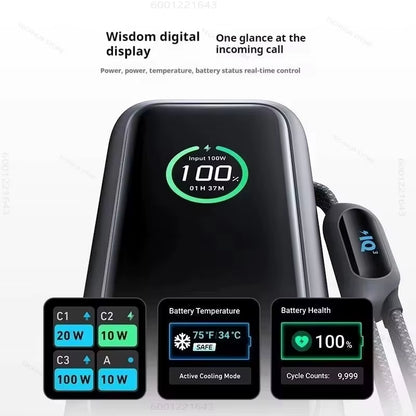 Anker Zolo Power Bank 25000Mah 165W Max Fast Charge High Capacity Retractable Cables Mobile Phone Power Bank Lightweight PC