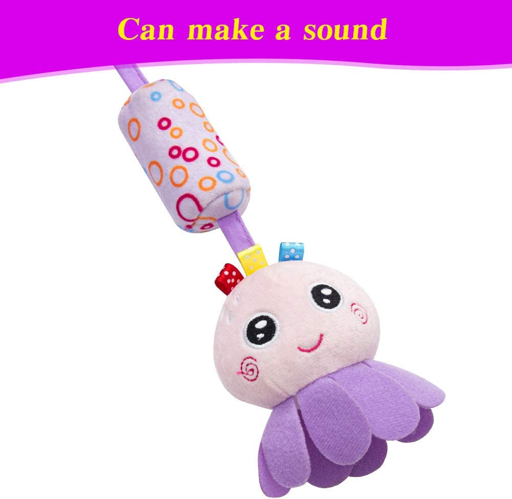 Travel Arch Bassinet Toys for Baby Hanging on Stroller, Crib & Pram. Activity Toy Bar for Baby Bouncer(Purle)