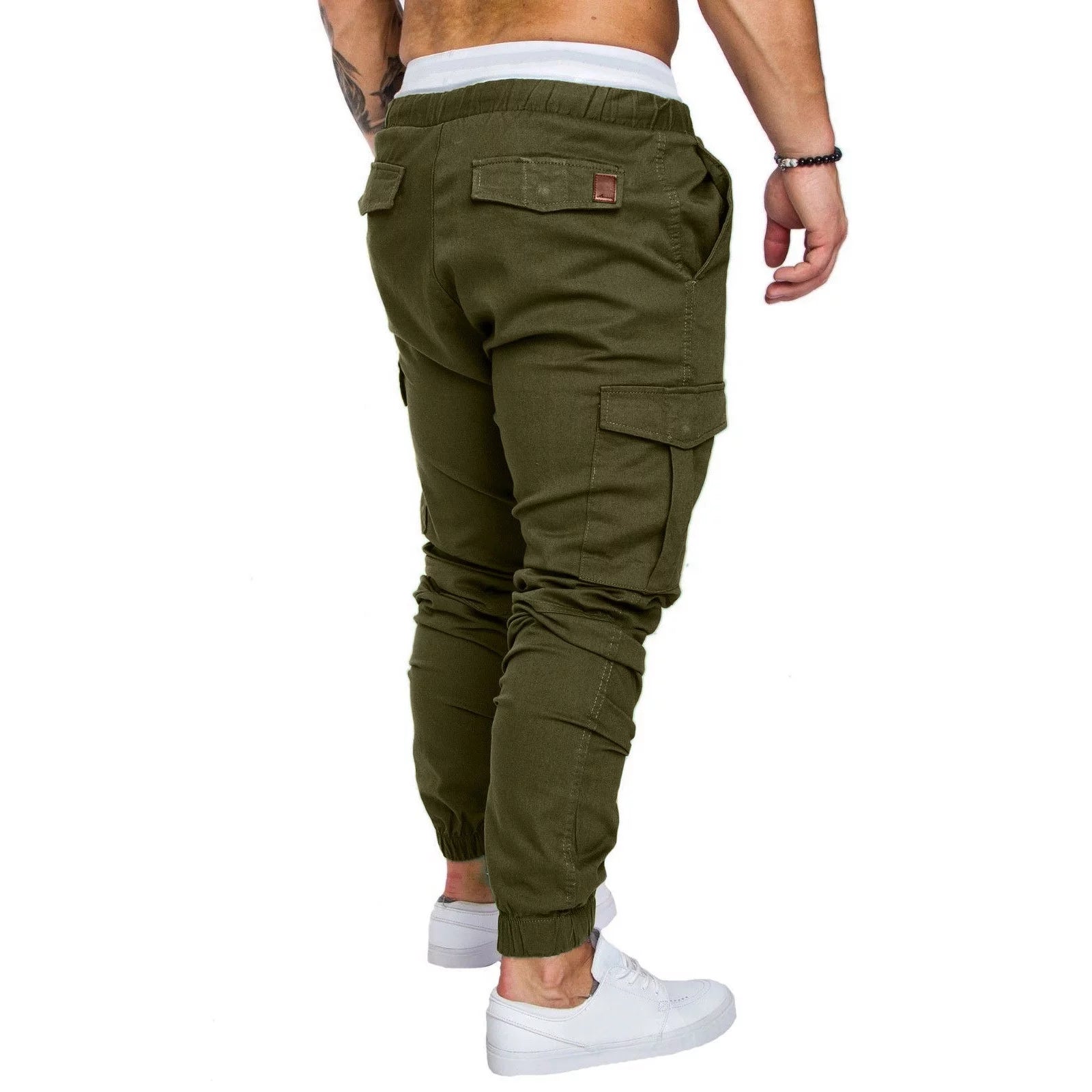 Mens Fashion Joggers Sports Pants Casual Cotton Cargo Pants Gym Sweatpants Trousers Mens Long Pants with Pocket
