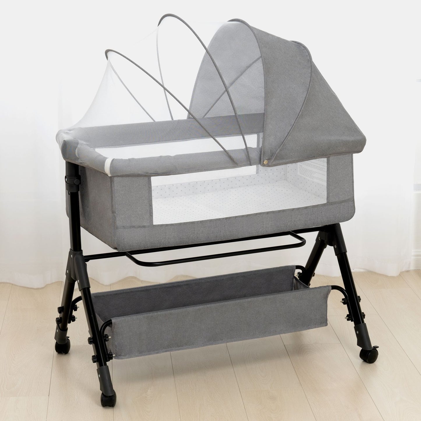 3 in 1 Baby Bassinet, Bedside Sleeper, & Playpen, Easy Folding Portable Crib